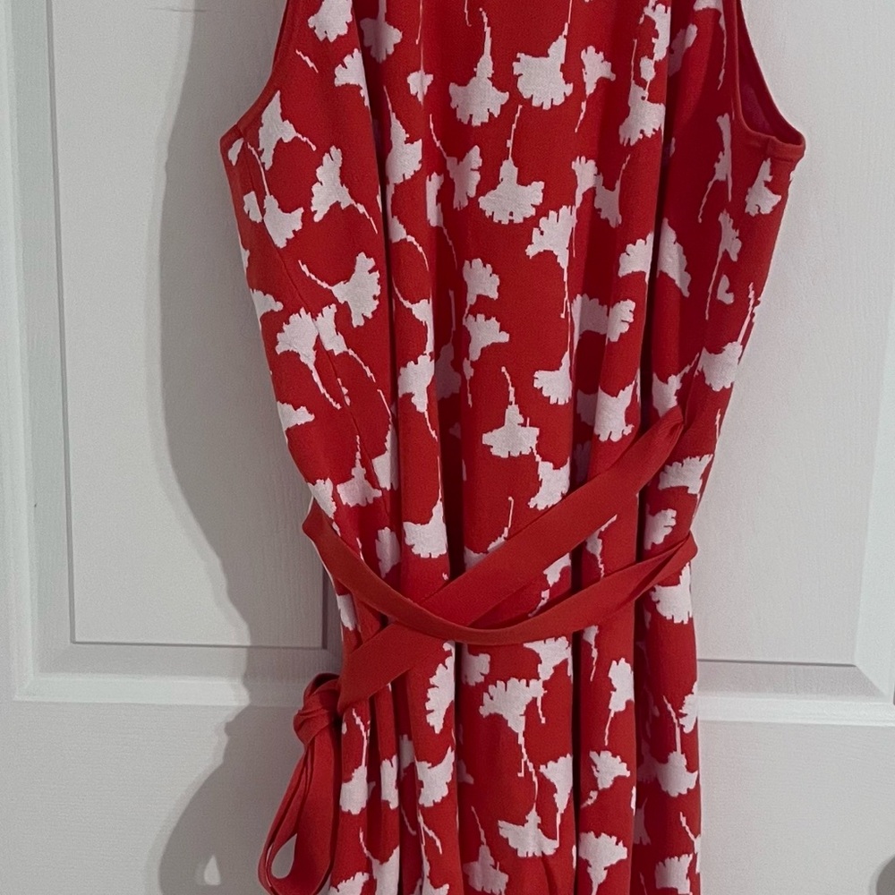 Diane Von Furstenberg Coral & White Maxi Wrap Dress - Picture 3 of 3